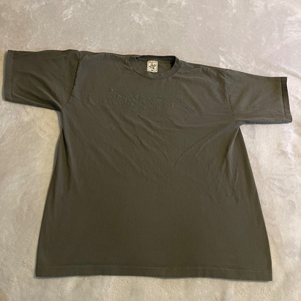 Vintage Alore Las Vegas Puff Print T Shirt Mens XL Green Cotton Made in USA‎